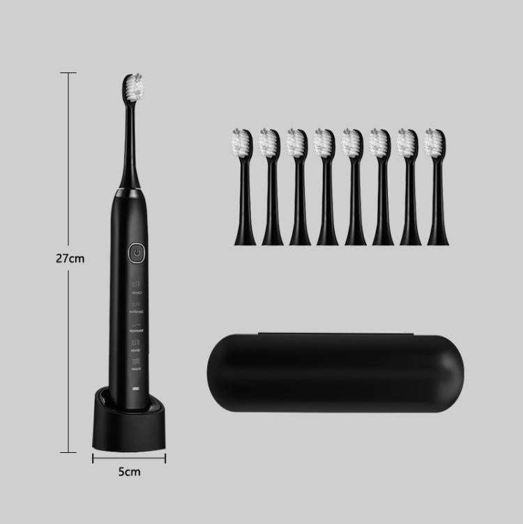Sarmocare S100 IPX7 Waterproof Portable Sonic Electric Toothbrush with 8-brush Heads(Navy Blue)