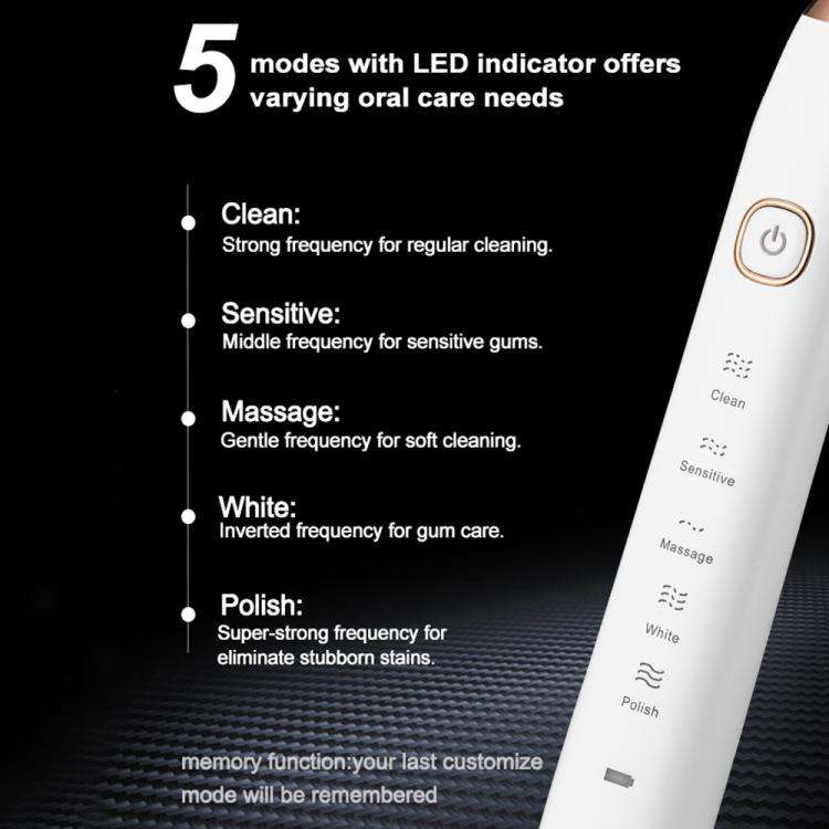 Sarmocare S100 IPX7 Waterproof Portable Sonic Electric Toothbrush with 8-brush Heads(Navy Blue)