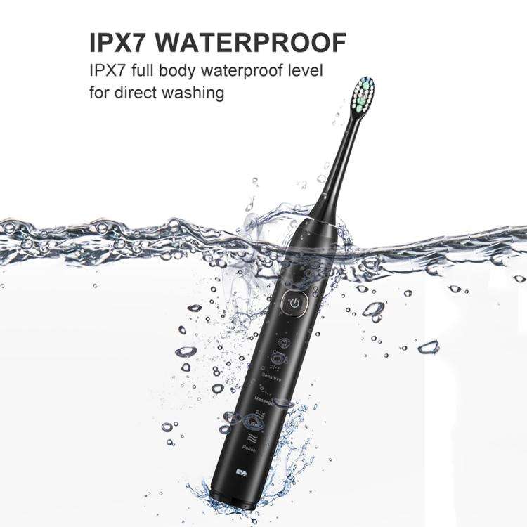 Sarmocare S100 IPX7 Waterproof Portable Sonic Electric Toothbrush with 8-brush Heads(Navy Blue)