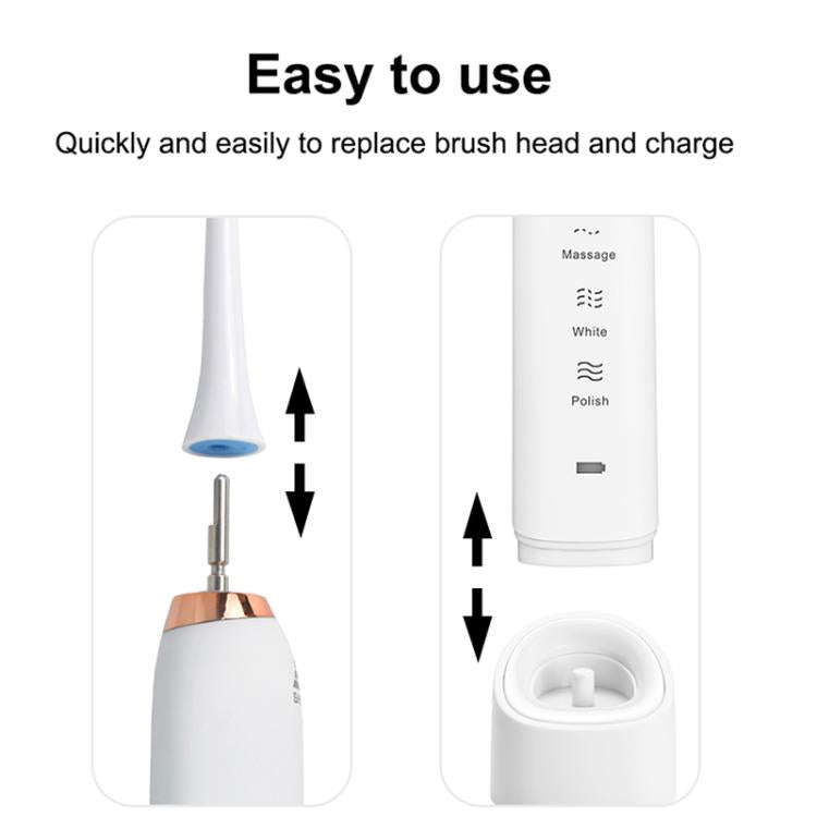 Sarmocare S100 IPX7 Waterproof Portable Sonic Electric Toothbrush with 8-brush Heads(Navy Blue)