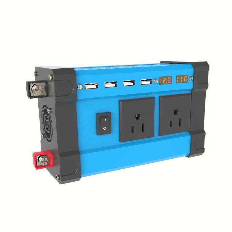 Gurxun 4 USB Ports Digital Display Modified Square Wave Inverter, Spec: 300W US Plug 12V To 110V