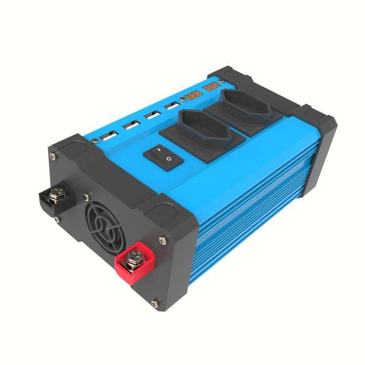 Gurxun 4 USB Ports Digital Display Modified Square Wave Inverter, Spec: 300W Brazil Plug 12V To 110V
