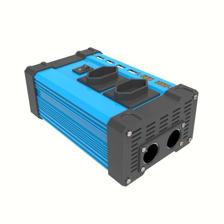 Gurxun 4 USB Ports Digital Display Modified Square Wave Inverter, Spec: 500W Brazil Plug 12V To 220V