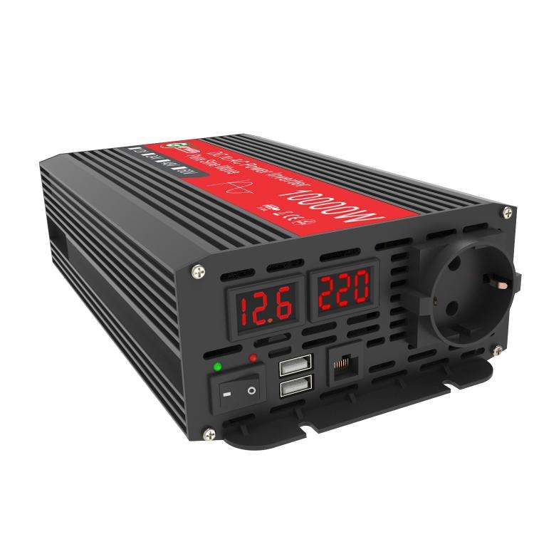 Gurxun 1500W Dual USB Fast Charger Dual Digital Display Pure Sine Wave Inverter, Spec: EU Plug 12...