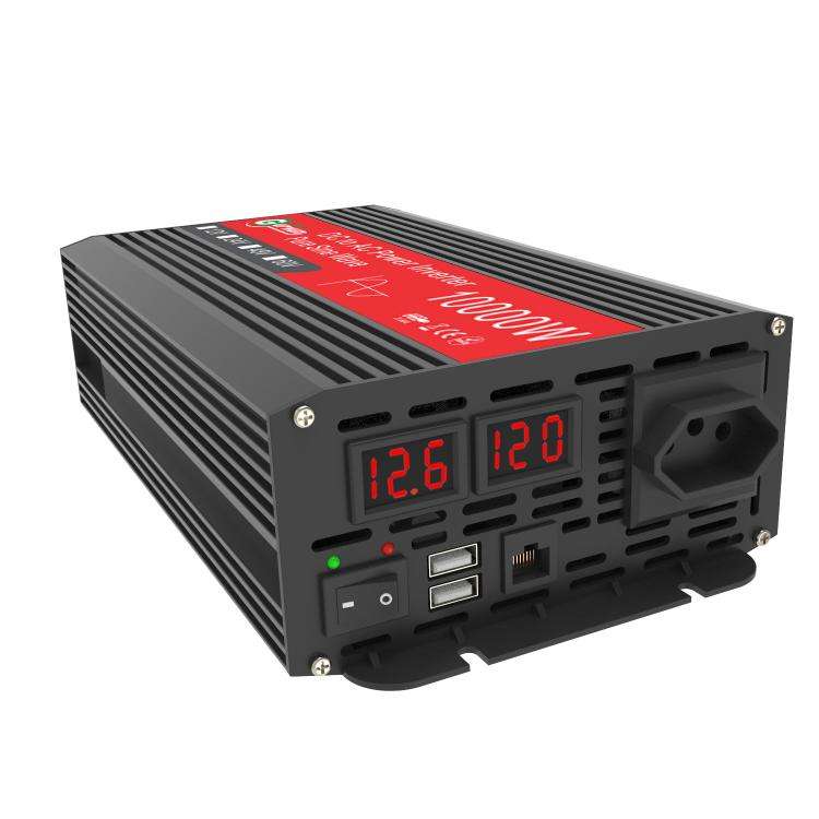Gurxun 1500W Dual USB Fast Charger Dual Digital Display Pure Sine Wave Inverter, Spec: Brazil Plu...