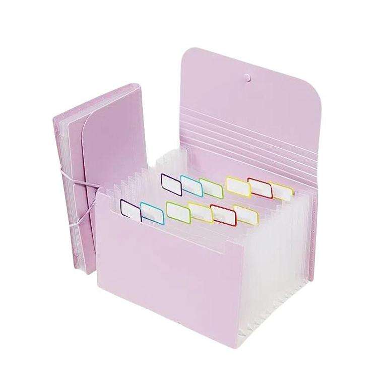 12 Pockets A6 File Organizer Expanding File Folders for Storage and Organization Natural Inner(Pu...