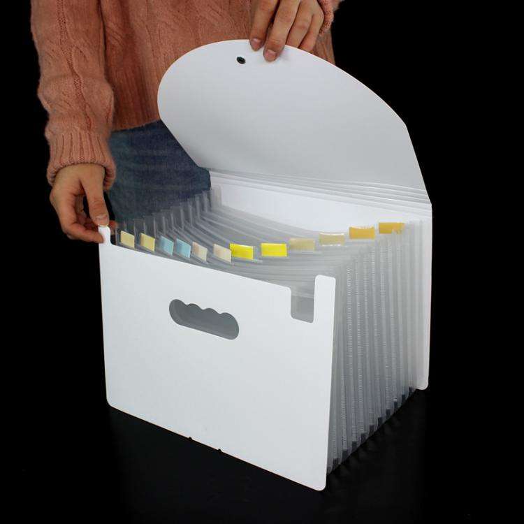 13 Pockets  A4 Accordion File Organizer Expanding File Folders For Storage And Organization White