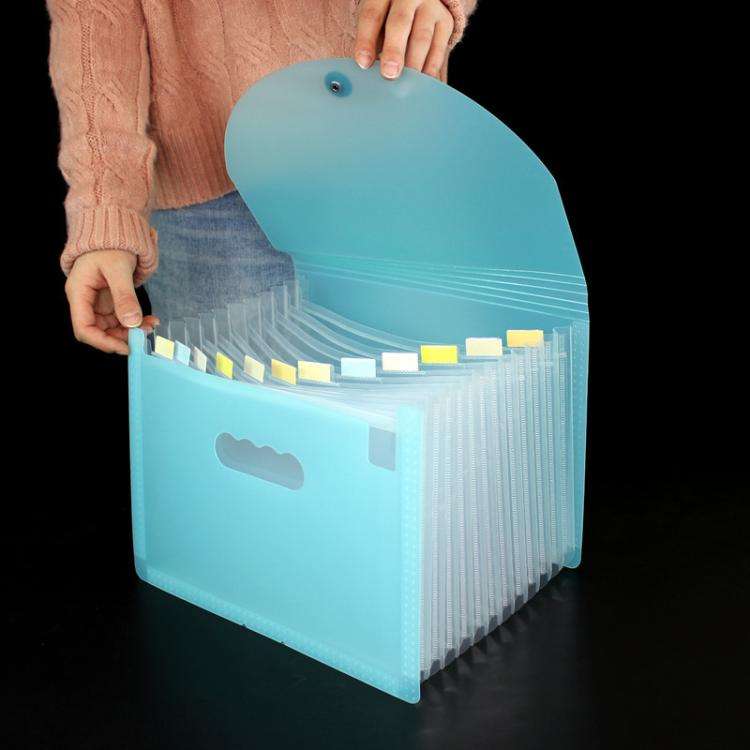13 Pockets A4 Accordion File Organizer Expanding File Folders For Storage And Organization Green