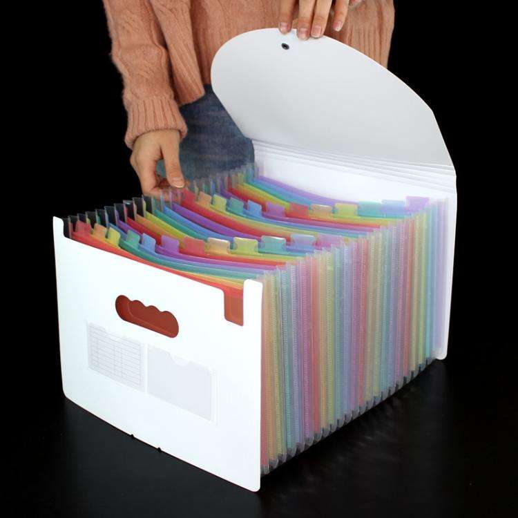 24 Pockets Cover A4 Accordion File Organizer Expanding File Folders For Storage And Organization ...