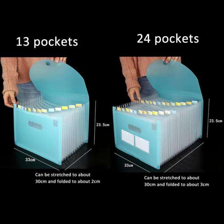 13 Pockets  A4 Accordion File Organizer Expanding File Folders For Storage And Organization White