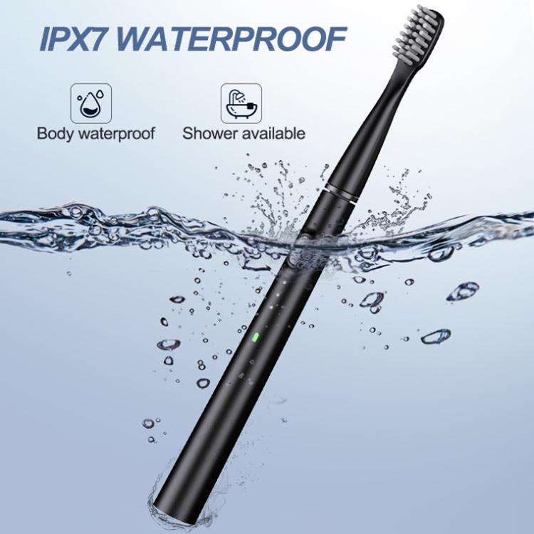 M200 IPX7 Waterproof Smart Timing Portable Electric Toothbrush with 6-brush Heads(White)