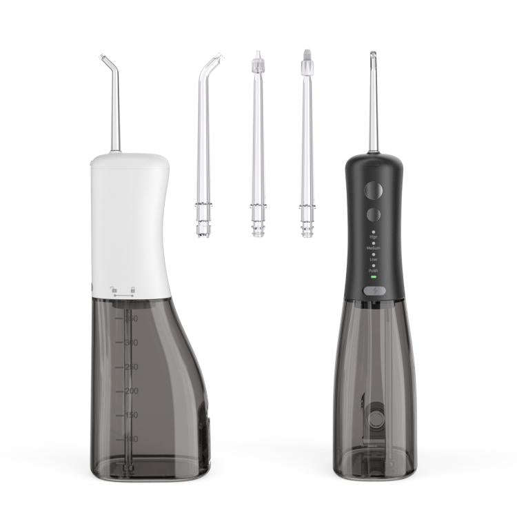 F500 IPX7 Waterproof 350ml Rechargeable Portable Handheld Pulse Electric Flosser(Black)