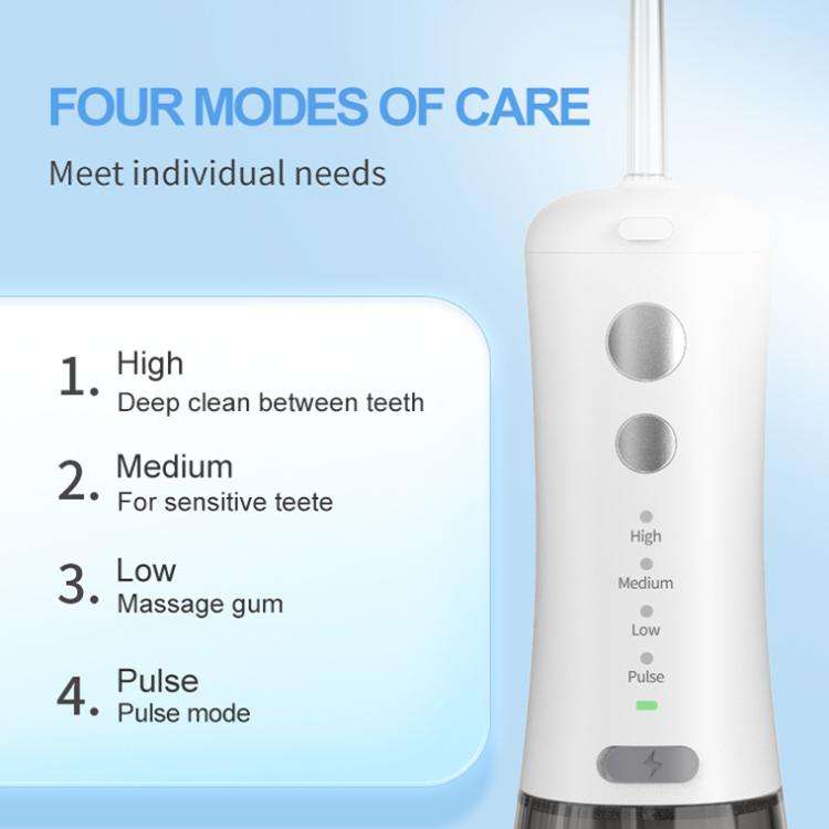 F500 IPX7 Waterproof 350ml Rechargeable Portable Handheld Pulse Electric Flosser(Black)
