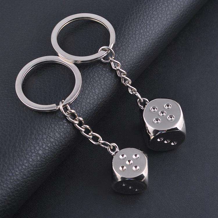 Dice Metal Keychain Pendant(14mm)