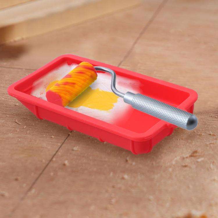 RL-9217 Glue Tray Brush Tool Silicone Case Roller Brush Reusable Paint Tray Woodworking Glue Cont...