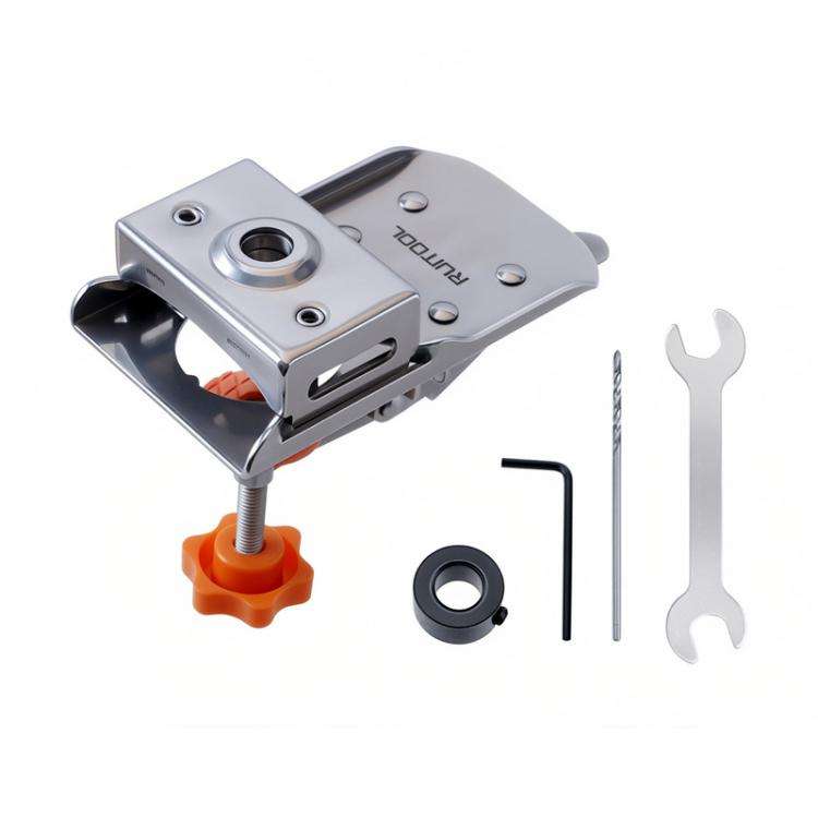5 In 1 RUITOOL Stainless Steel Hinge Puncher Locator Adjustable Margin Quick Jig Woodworking Clos...