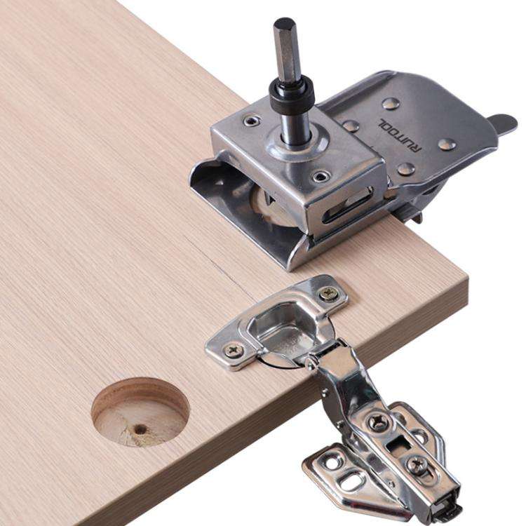 6 In 1 RUITOOL Stainless Steel Hinge Puncher Locator Adjustable Margin Quick Jig Woodworking Clos...