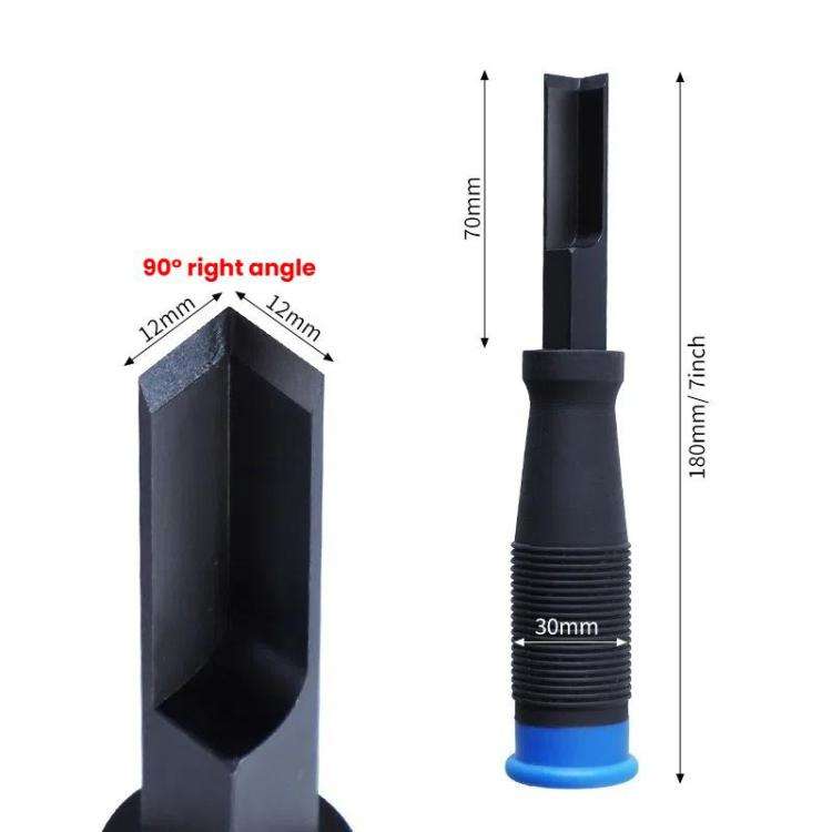 RUITOOL Woodworking 90 Degree Right Angle Chisel Slotting Chisel Notch Hinge Carving Tool(12mm Blue)