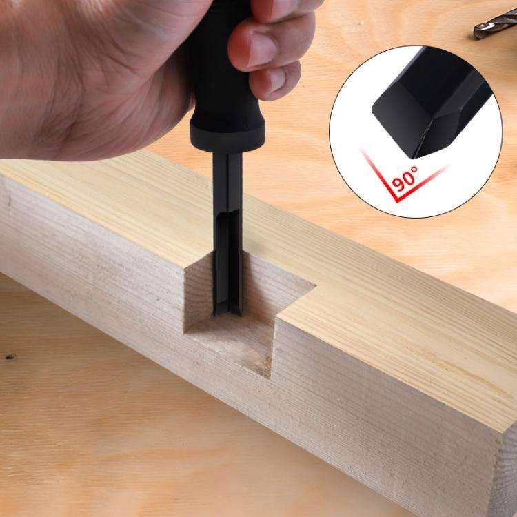RUITOOL Woodworking 90 Degree Right Angle Chisel Slotting Chisel Notch Hinge Carving Tool(8mm Red)