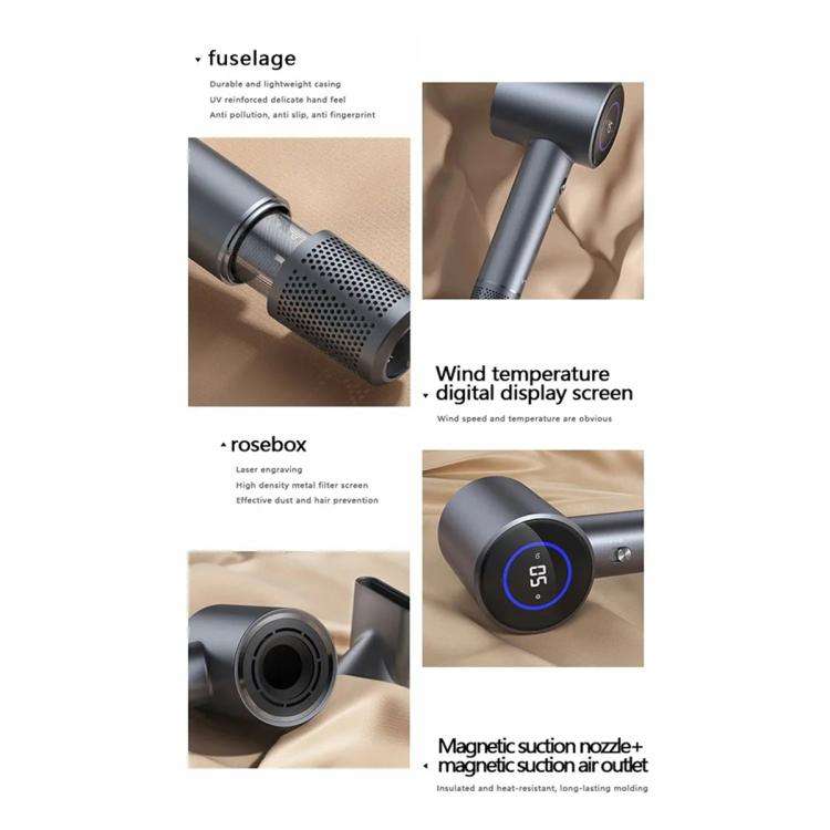 D3 110000 High Speed Smart Constant Temperature Negative Ion Hair Dryer, Color: US Plug  White