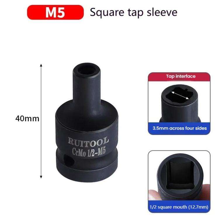 RUITOOL 1/2 inch Tap Socket Pneumatic Wrench Square Socket Inner Quarter Square Hole Wrench Tool,...