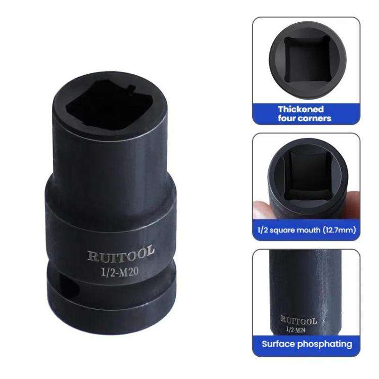 RUITOOL 1/2 inch Tap Socket Pneumatic Wrench Square Socket Inner Quarter Square Hole Wrench Tool,...