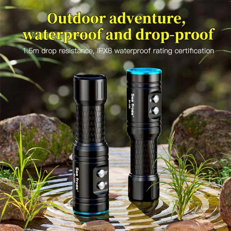 Sea Frogs  SF-L03 100m/325FT IPX8 Underwater Video Light 1000 lm Diving Flashlight(Blue)