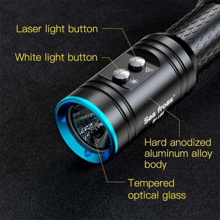 Sea Frogs  SF-L03 100m/325FT IPX8 Underwater Video Light 1000 lm Diving Flashlight(Blue)