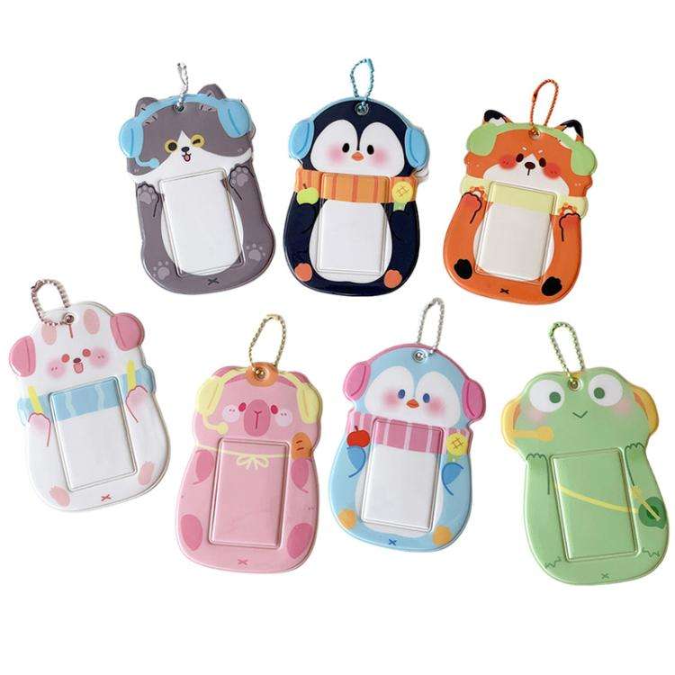 Hisocute Student Cartoon PVC Transparent Card Holder Cute Animal 3-Inch Idol Album Photo Card Cas...