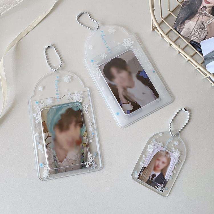 Hisocute Snowflake PVC Card Holder 1 inch 2 inch 3 inch Star Small Card Pendant Photo Case, Color...