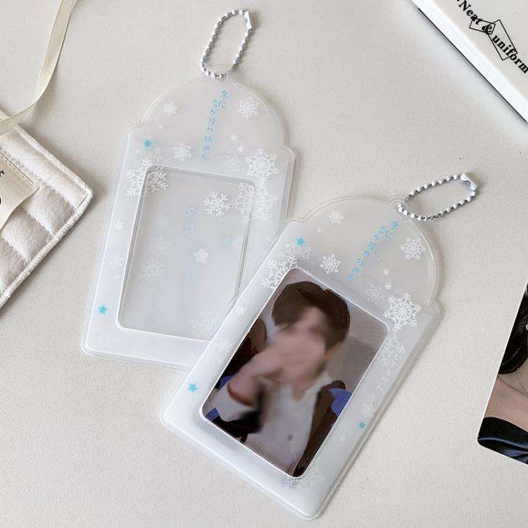 Hisocute Snowflake PVC Card Holder 1 inch 2 inch 3 inch Star Small Card Pendant Photo Case, Color...