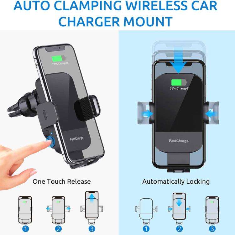 15W Car-mounted Smart Induction Wireless Charging Mobile Phone Holder(With Suction Cup Holder)