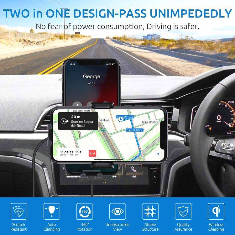 15W Car-mounted Smart Induction Wireless Charging Mobile Phone Holder(With Suction Cup Holder)
