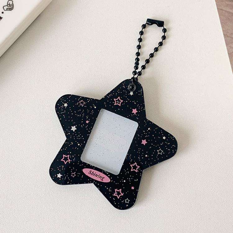 Hisocute Cartoon Pentagram 1 Inch Photo Frame Pendant Students Keychain Chasing Star Card Holder ...