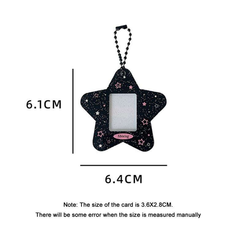 Hisocute Cartoon Pentagram 1 Inch Photo Frame Pendant Students Keychain Chasing Star Card Holder ...
