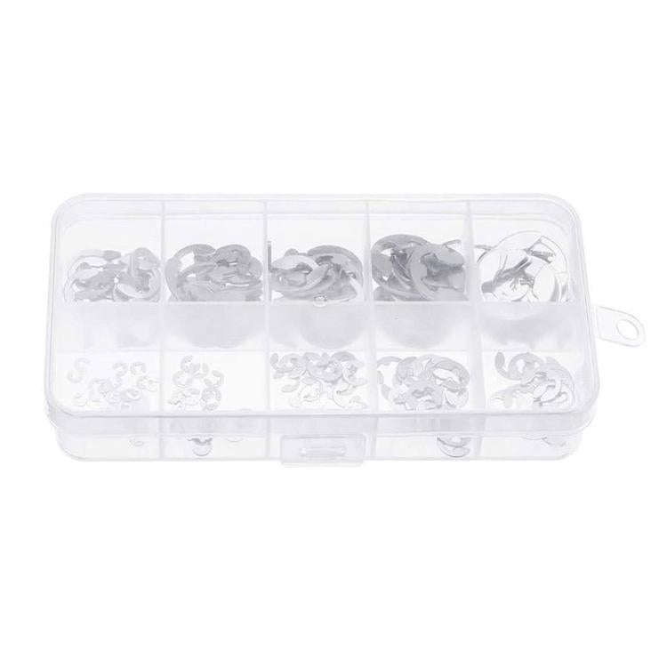 120pcs / Box M1.5-M10 304 Stainless Steel E-Type Open Retaining Ring Kit