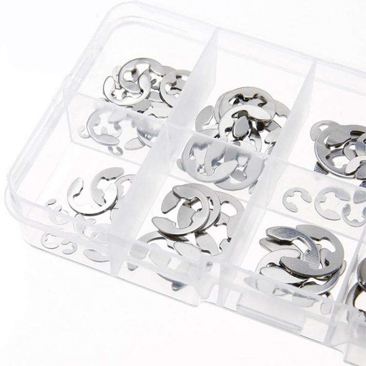 120pcs / Box M1.5-M10 304 Stainless Steel E-Type Open Retaining Ring Kit