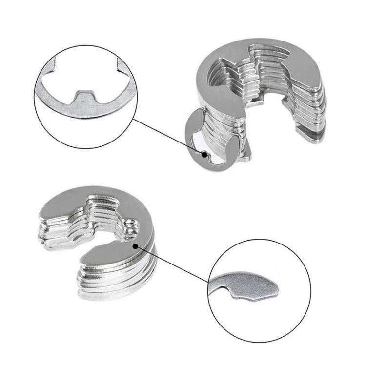 120pcs / Box M1.5-M10 304 Stainless Steel E-Type Open Retaining Ring Kit