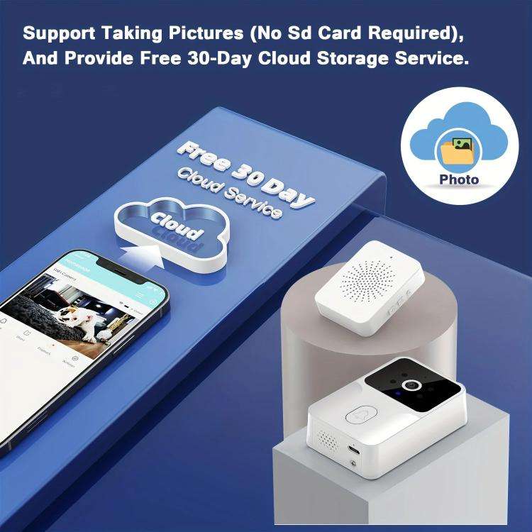 M8 WiFi Video Doorbell Supports Tuya APP Remote HD Night Vision Voice Intercom(Black)