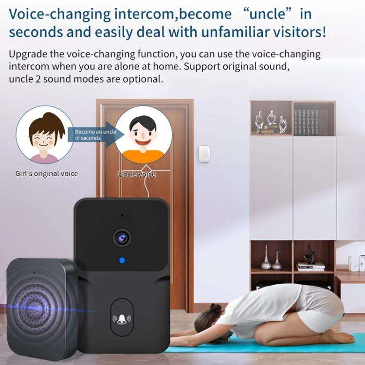 M8 WiFi Video Doorbell Supports Tuya APP Remote HD Night Vision Voice Intercom(Black)