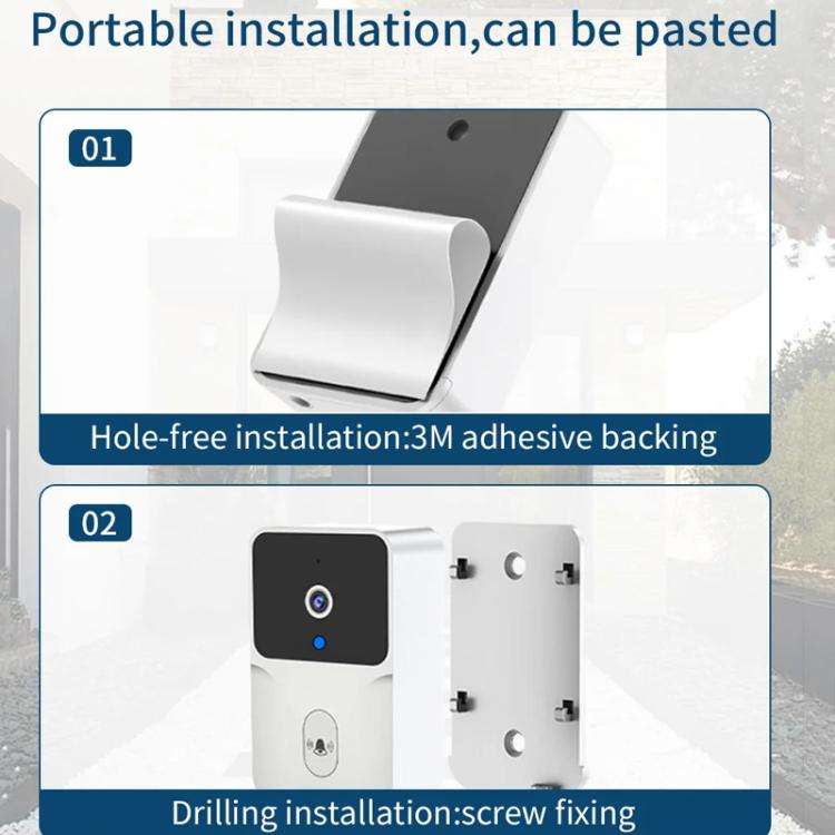 M8 WiFi Video Doorbell Supports Tuya APP Remote HD Night Vision Voice Intercom(Black)