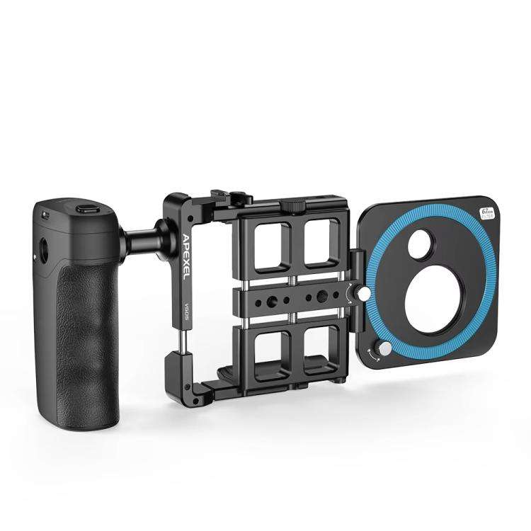 APEXEL VideoRig 2 Pro Smart Bluetooth Handle Mobile Photography Rabbit Cage Set(Black)