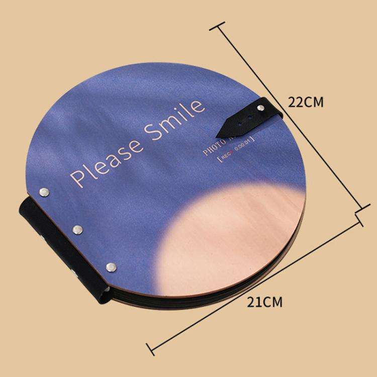 Wooden Round Photo Album Memorial Album Kids Growth Photobooks Cartoon DIY Scrapbook, Style: OUR ...
