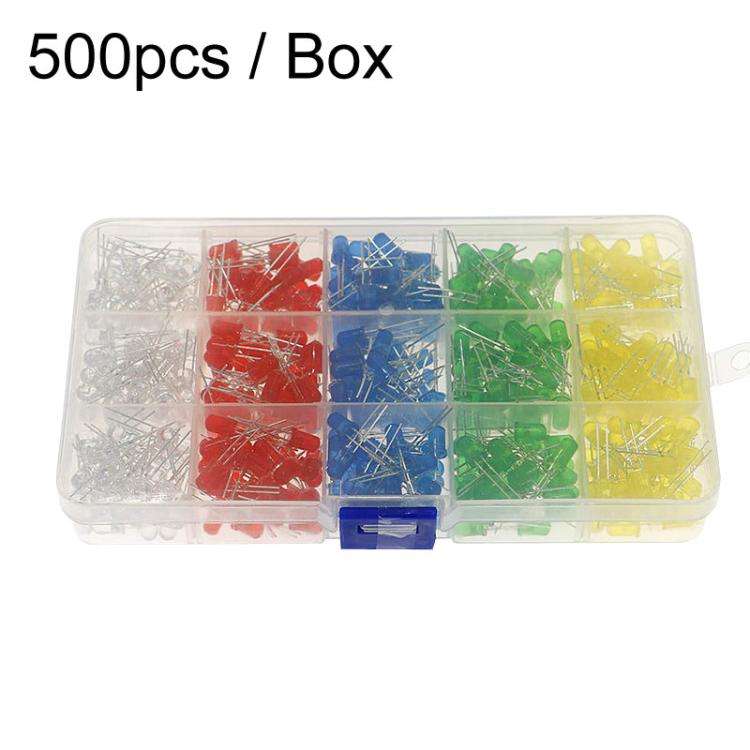F5 500pcs / Box LED 5 Colors Light Emitting Diode Boxed Set