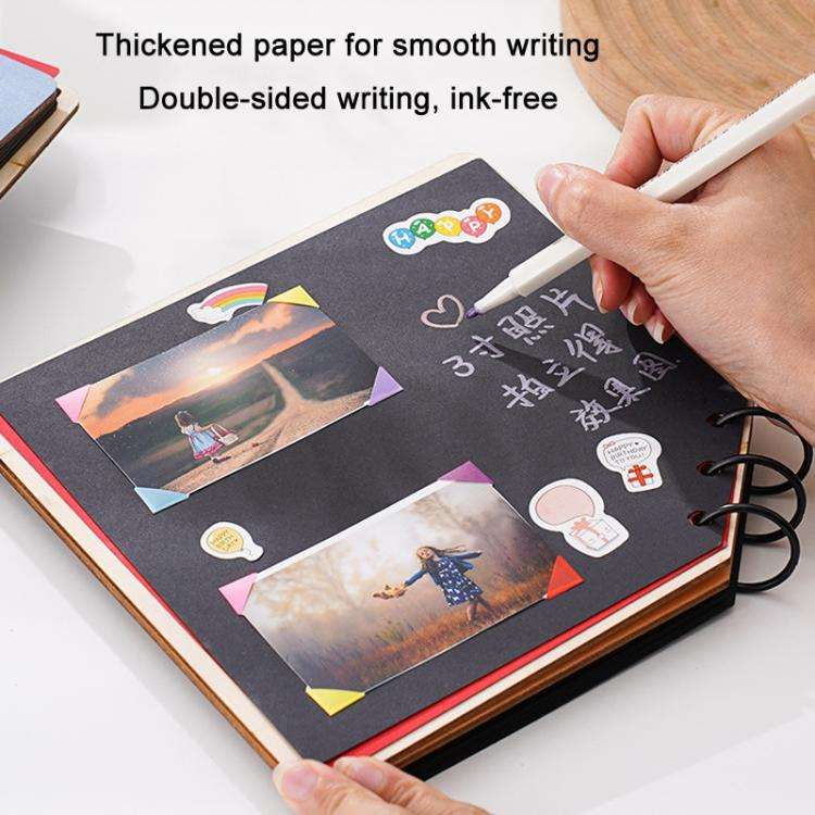 DIY Wooden Square Memorial Album Kids Growth Photo Album Cartoon Photo Book(Just For You)