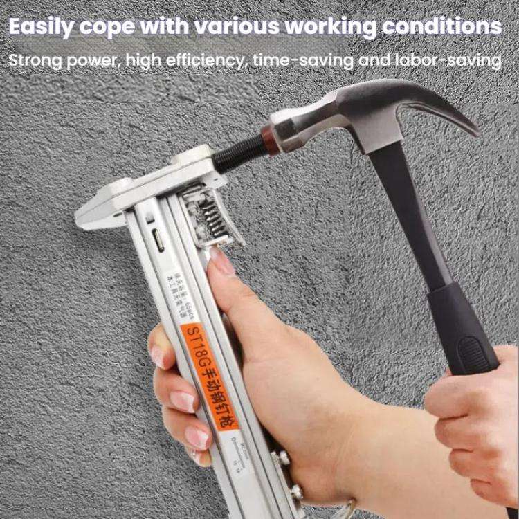 Manual Wire Trough Steel Nail Cement Nail Tool, Specifications: 18mm Steel Nails 400pcs /Box