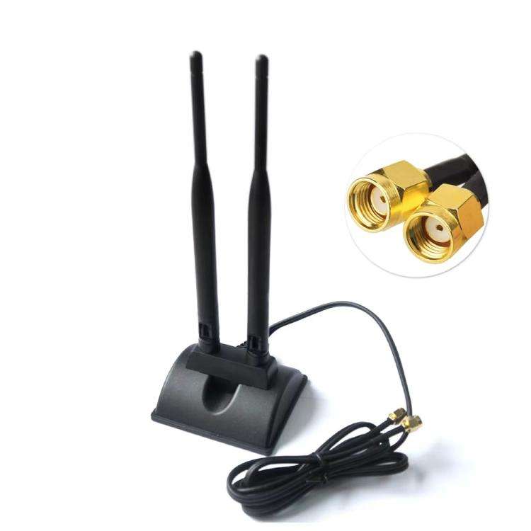 3M 2.4G/5G Dual-Band Antenna with 2 RP-SMA Male Connector Wireless WIFI Router Network Card High ...