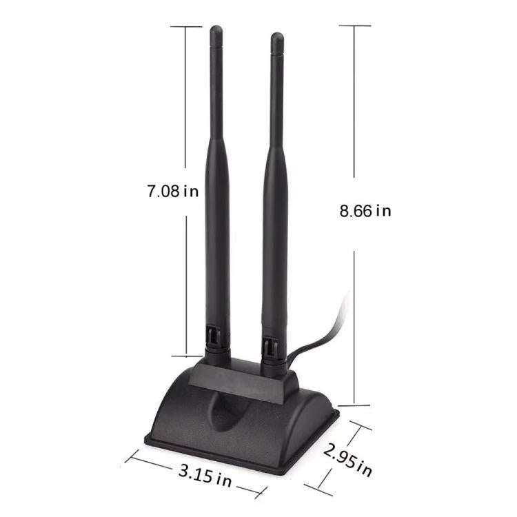 3M 2.4G/5G Dual-Band Antenna with 2 RP-SMA Male Connector Wireless WIFI Router Network Card High ...