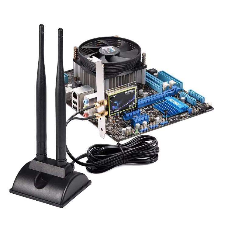 3M 2.4G/5G Dual-Band Antenna with 2 RP-SMA Male Connector Wireless WIFI Router Network Card High ...