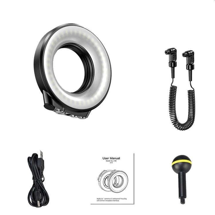 Sea Frogs SL-108 40m/130FT Underwater Photography Macro Ring Light(Black)